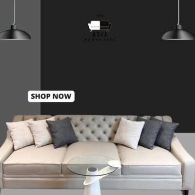 SOFA BĂNG I VẢI TRẮNG KEM SANG TRỌNG SFI5