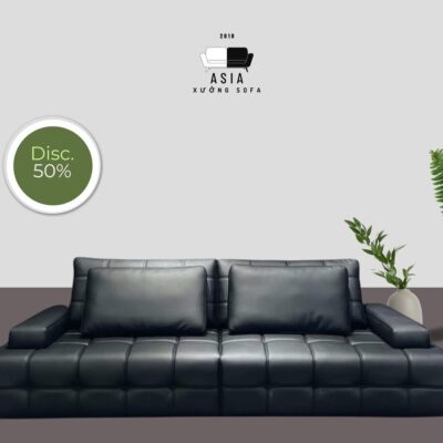 SOFA BĂNG I DA ĐEN SANG TRỌNG SFI3