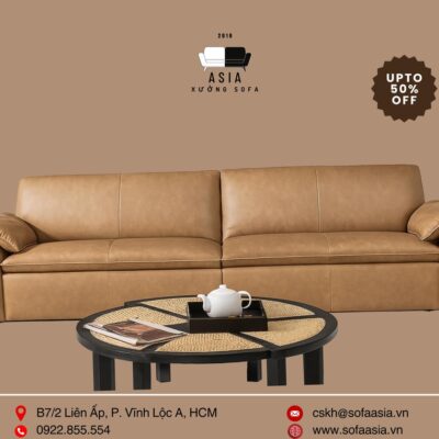SOFA DA NÂU SANG TRỌNG SFI12 Sofa Asia